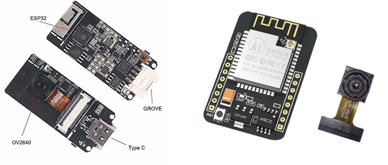 M5Stack Cam on the left and ESP32Cam on the right