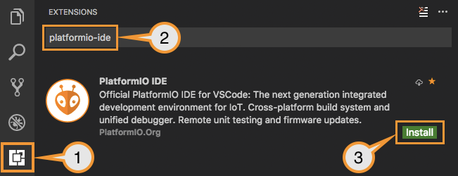 Installing PlatformIO VSCode Plugin